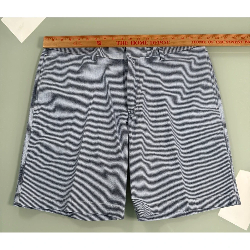 Banana Republic Aiden Club Short Men's 38 Blue & White Gingham Chino‎ DadCore
